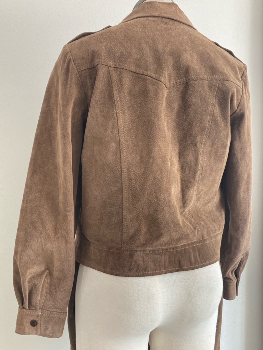 Brown Suede Two-Piece Jacket & Flared Pants Set Sz 7 - Picture 3 of 14